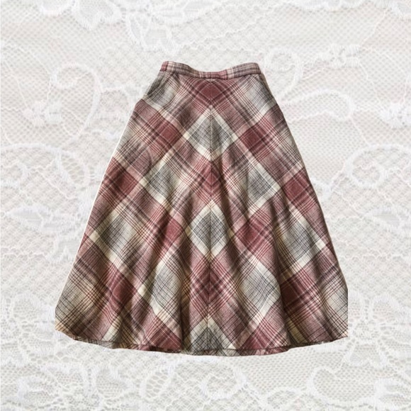 Vintage 50s Handmade Plaid Skirt - Picture 1 of 5